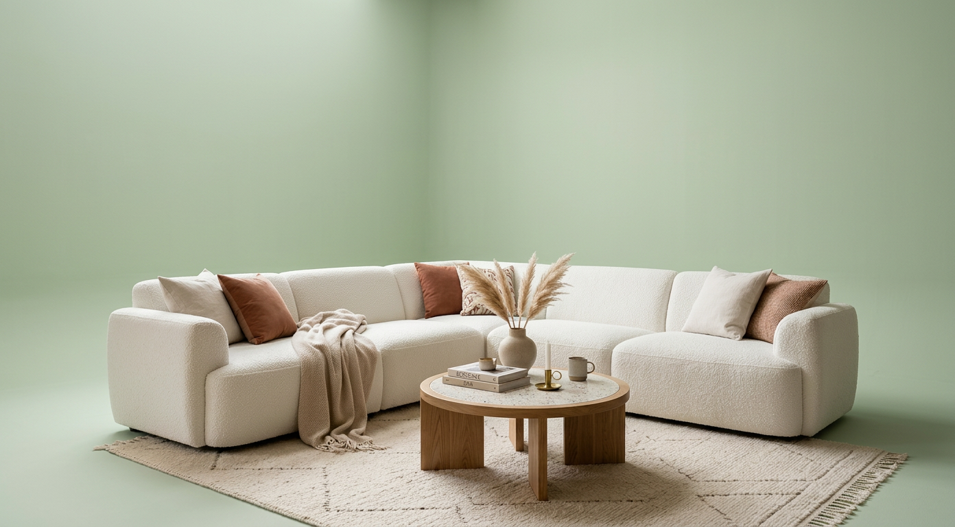 Hoekbank in woonkamer